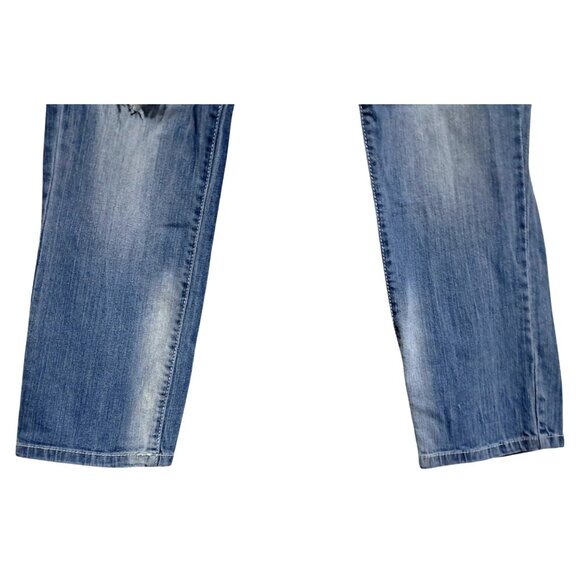 Mossimo Supply Co Jeans Womens Size 9 Distressed Trashed Ankle Crop Blue 99% Cot - Picture 6 of 9